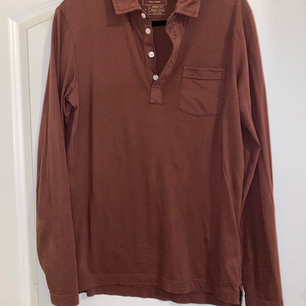 Billy Ried Brown Long Sleeve Collared Shirt Slim Fit